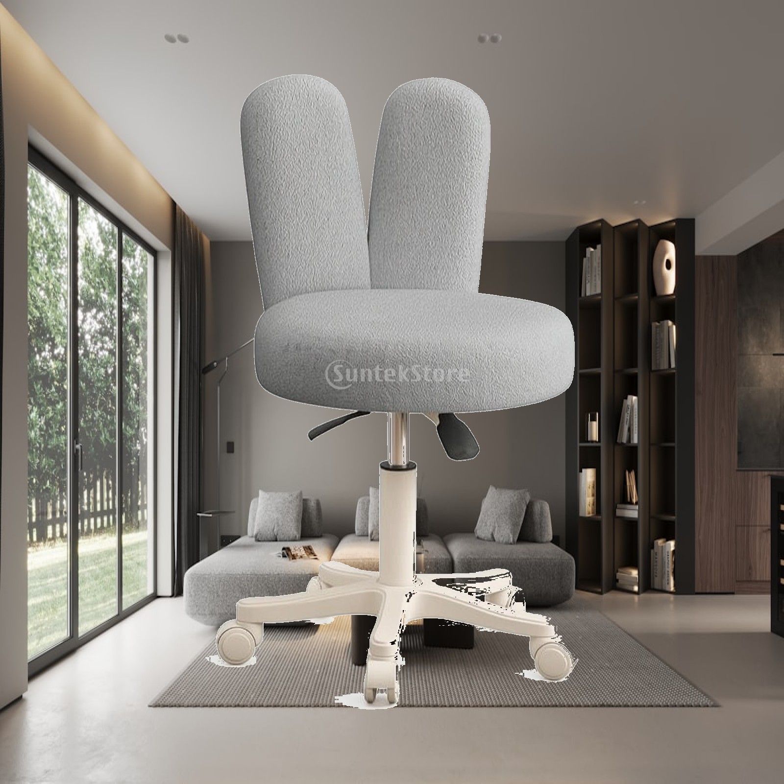 Chairs - เก้าอี้สตูลมีพนักพิง ปรับความสูงได้ เก้าอี้หมุนมีพนักพิง เก้าอี้หมุนหุ้มเบาะสำหรับช่างแต่งหน้า
