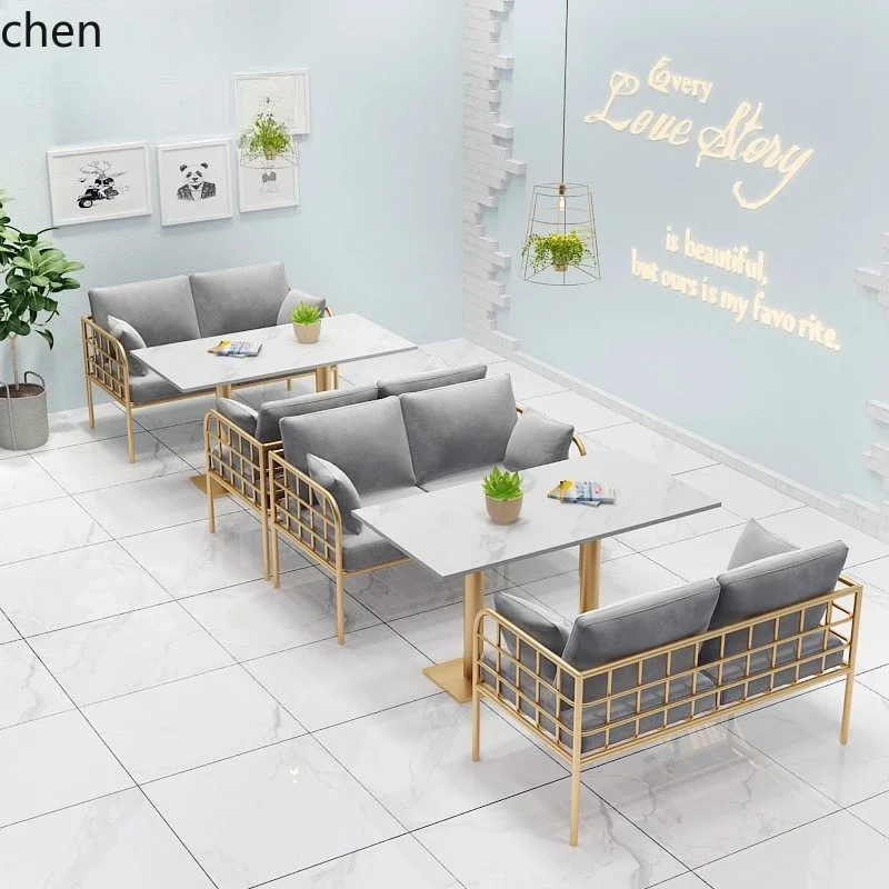 Sofas - ชุดโต๊ะและเก้าอี้ร้านอาหาร TQH7.2 โซฟาแบบมีที่นั่ง ร้านขนม ร้านชานมไข่มุก ร้านกาแฟ