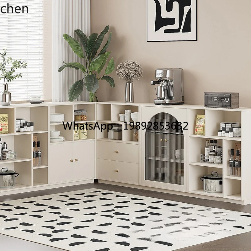 Storage - ตู้เก็บของข้างเตาครัว รุ่นครีมวินด์ คอมบิเนชั่น มีช่องเก็บของด้านข้าง สำหรับเก็บชา กาแฟ