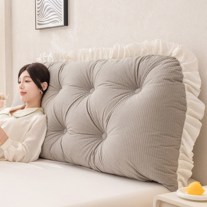 Headboard Cushion Backrest Tatami - หมอนรองหลังแบบมีระบาย สำหรับเตียงหอพัก โซฟา ทาทามิ รองรับเอว สำหรับผู้หญิง
