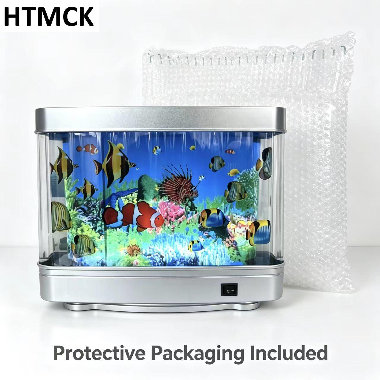 Floating Nightstand With Led Light - โคมไฟตู้ปลาทรอปิคอล ของตกแต่งตู้ปลาเสมือนจริง แสงไฟกลางคืนมหาสมุทรเคลื่อนไหวได้ สำหรับเด็ก ของขวัญของเล่นสำหรับฮาโลวีนและคริสต์มาส