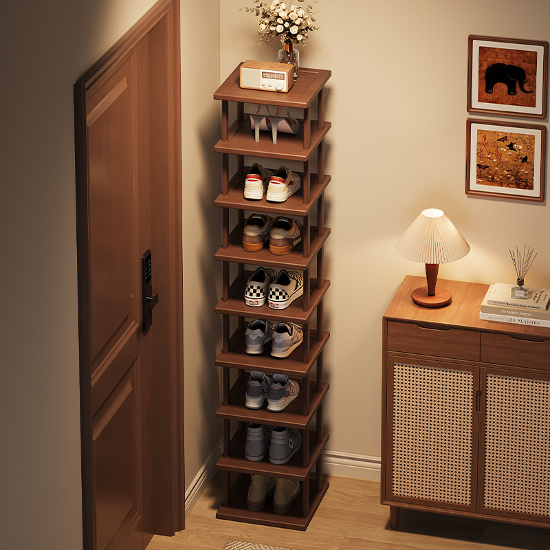 Shoe Rack Cabinet Narrow Entryway - ชั้นวางรองเท้าแบบโมเดิร์นสำหรับใช้ในบ้าน ขนาดเล็ก แคบ หลายชั้น เรียบง่าย สำหรับทางเข้าบ้าน