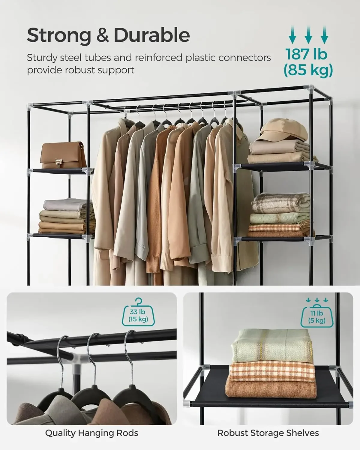 ตู้เสื้อผ้าเคลื่อนที่ Cheng-Cl - Wardrobe Closet Portable Fabric Cover บทวิจารณ์และราคา