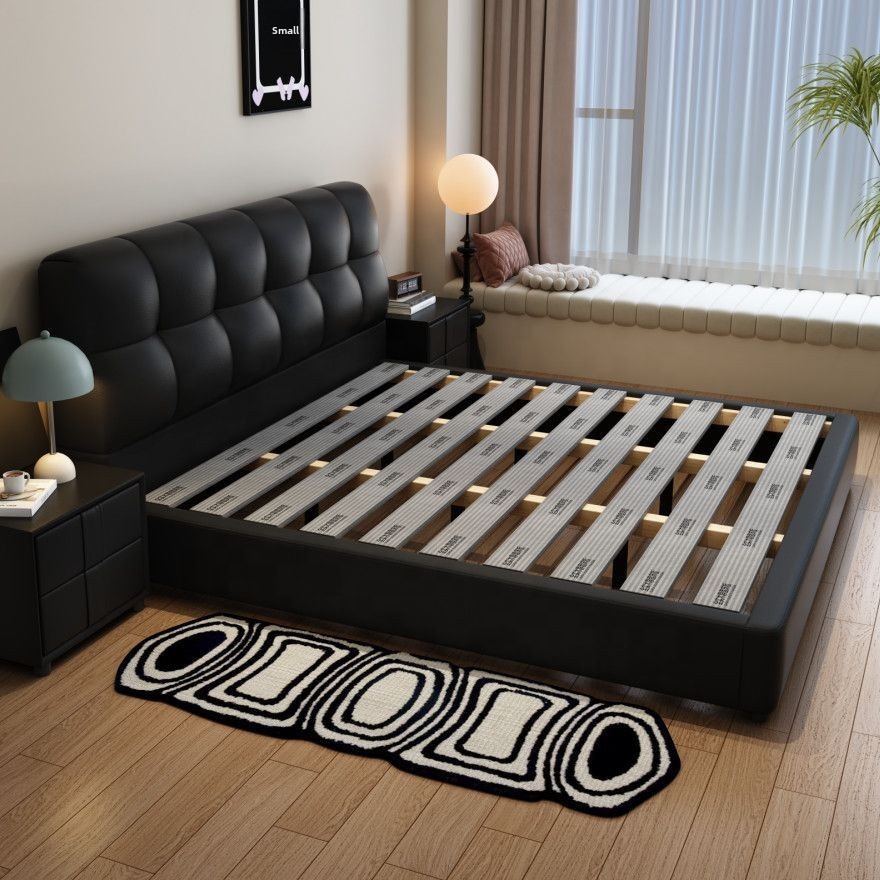 # โครงเตียงหนังสีดำแบบมีลิ้นชั - King Size Bed Frame With Storage Drawers บทวิจารณ์และราคา