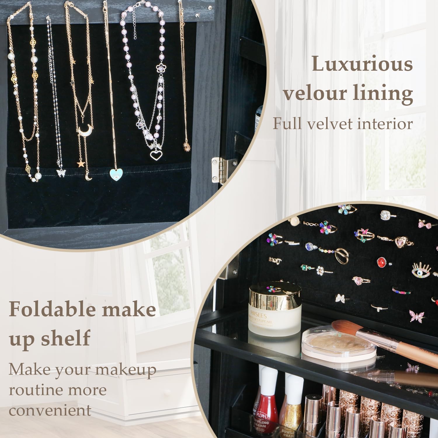 ตู้เก็บเครื่องประดับแบบตั้งพื้ - Full Length Mirror Jewelry Armoire บทวิจารณ์และราคา