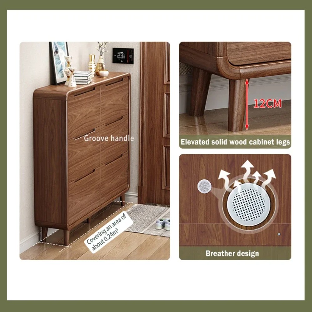 ตู้เก็บรองเท้าแบบพับได้ทรงเพรี - Shoe Rack Cabinet Narrow Entryway บทวิจารณ์และราคา