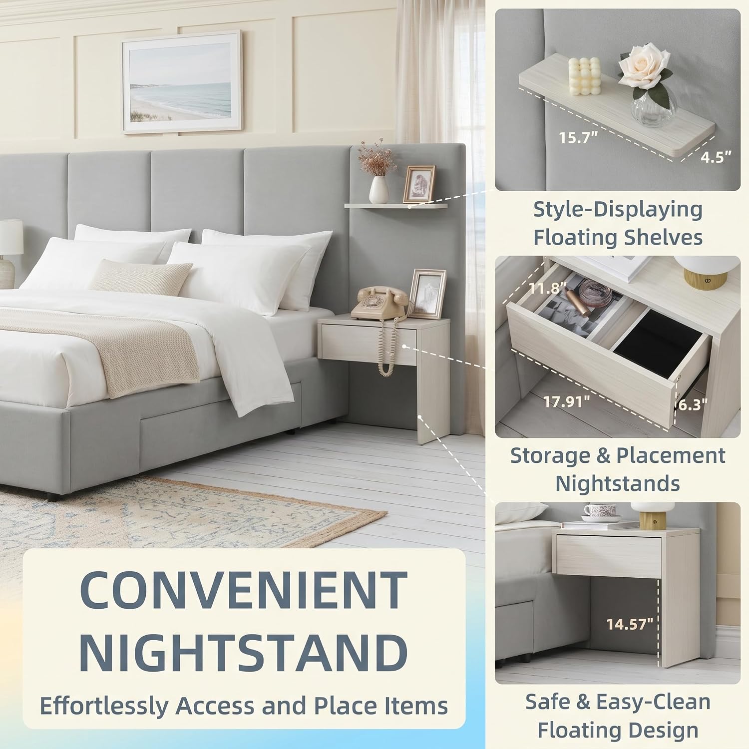 โครงเตียงขนาดคิงไซส์พร้อมที่เก - King Size Bed Frame With Storage Drawers บทวิจารณ์และราคา