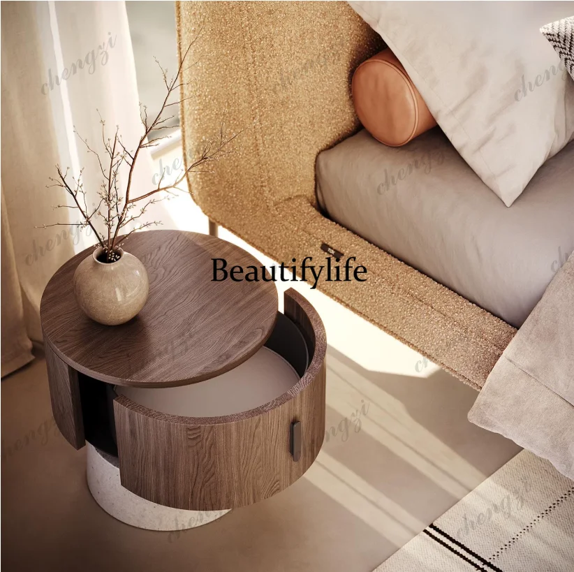 โต๊ะข้างเตียงไม้เนื้อแข็งทรงกล - Tables บทวิจารณ์และราคา