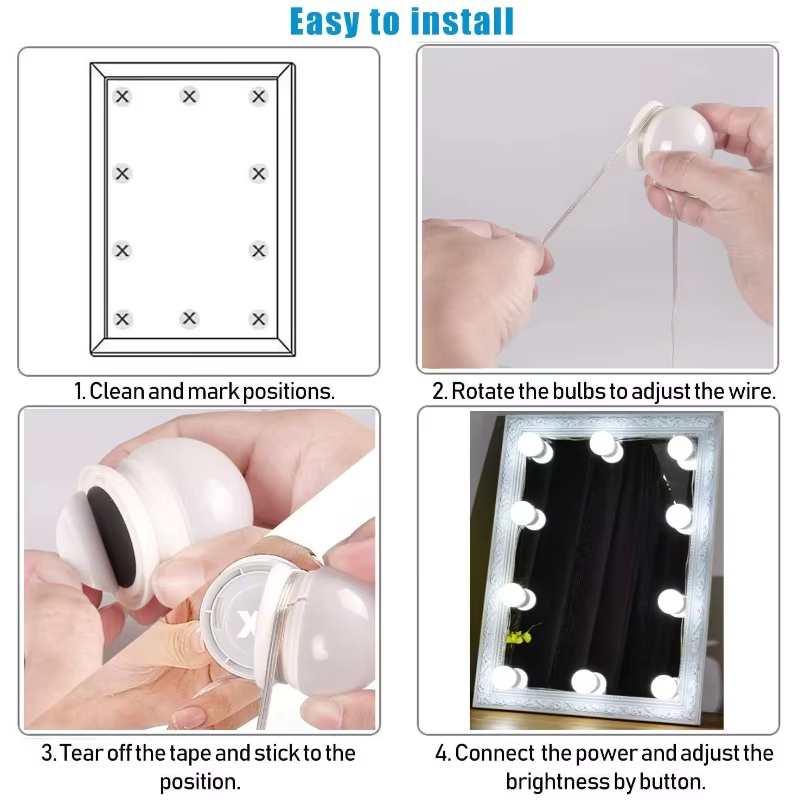 ชุดหลอดไฟ LED สำหรับกระจกแต่งห - Dressing Table Vanity With Lighted Mirror บทวิจารณ์และราคา