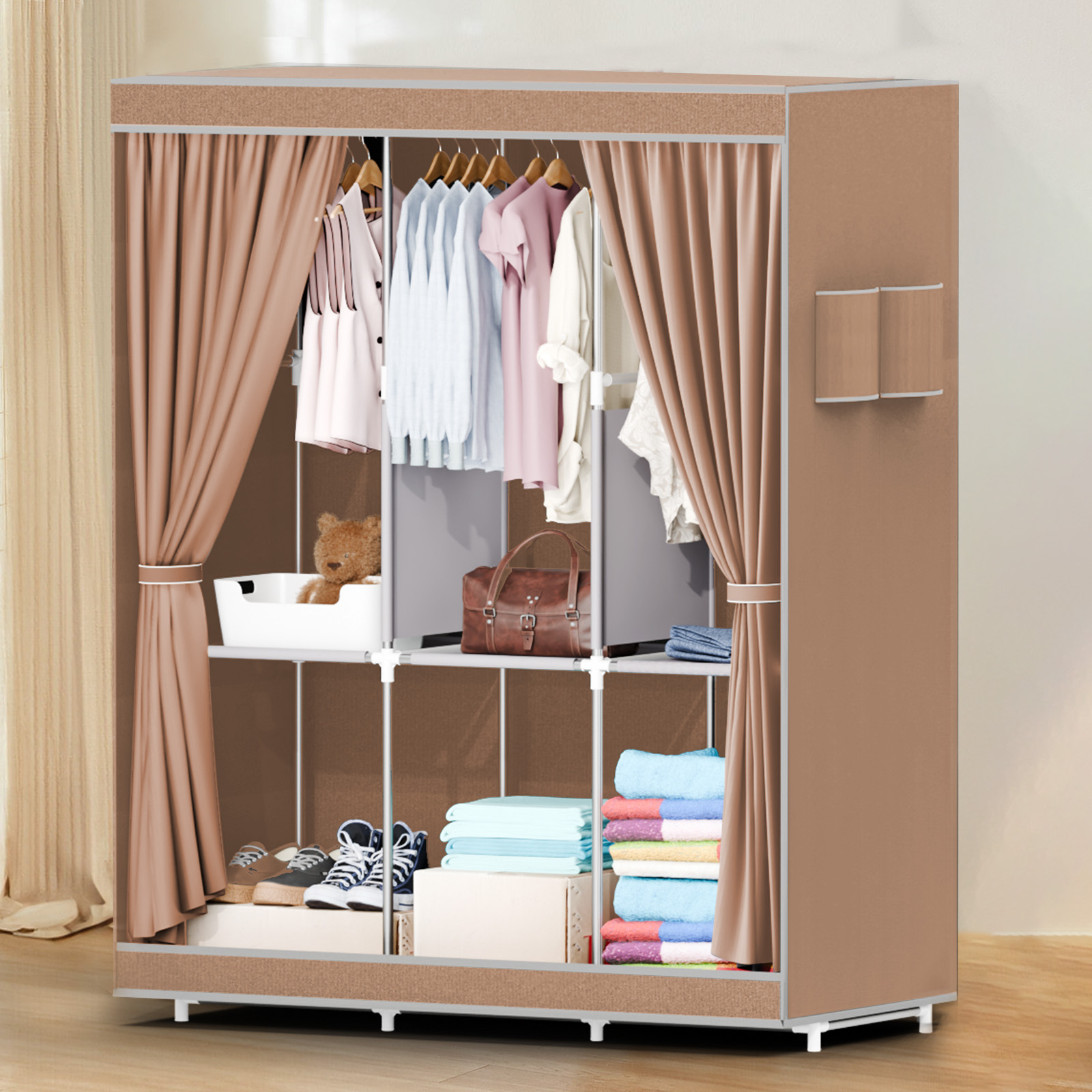 ตู้เสื้อผ้าแบบพกพาขนาด 51 นิ้ว - Wardrobe Closet Portable Fabric Cover บทวิจารณ์และราคา