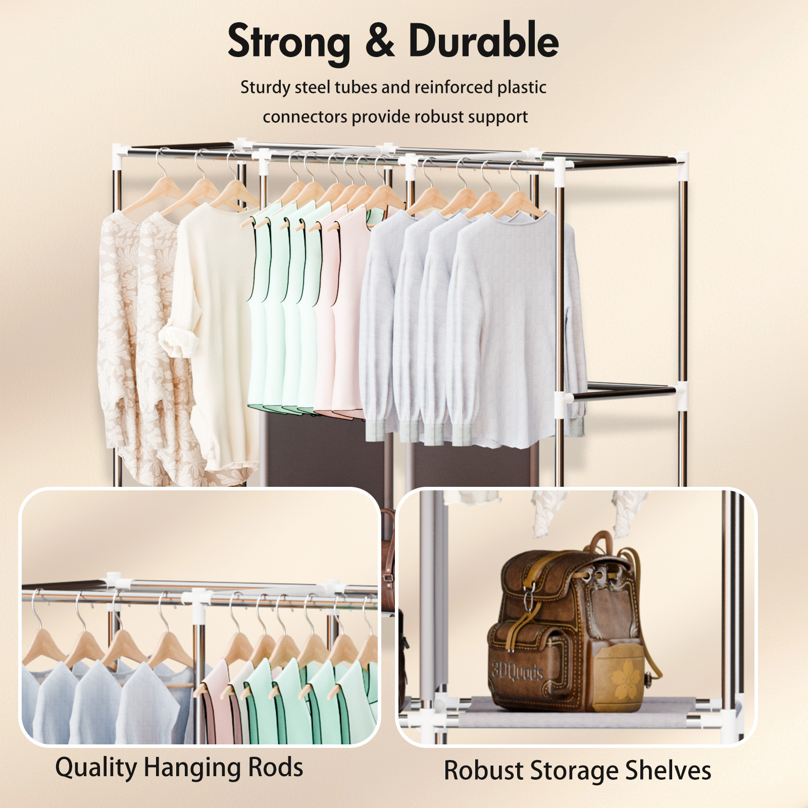 ตู้เสื้อผ้าแบบพกพาขนาด 51 นิ้ว - Wardrobe Closet Portable Fabric Cover บทวิจารณ์และราคา