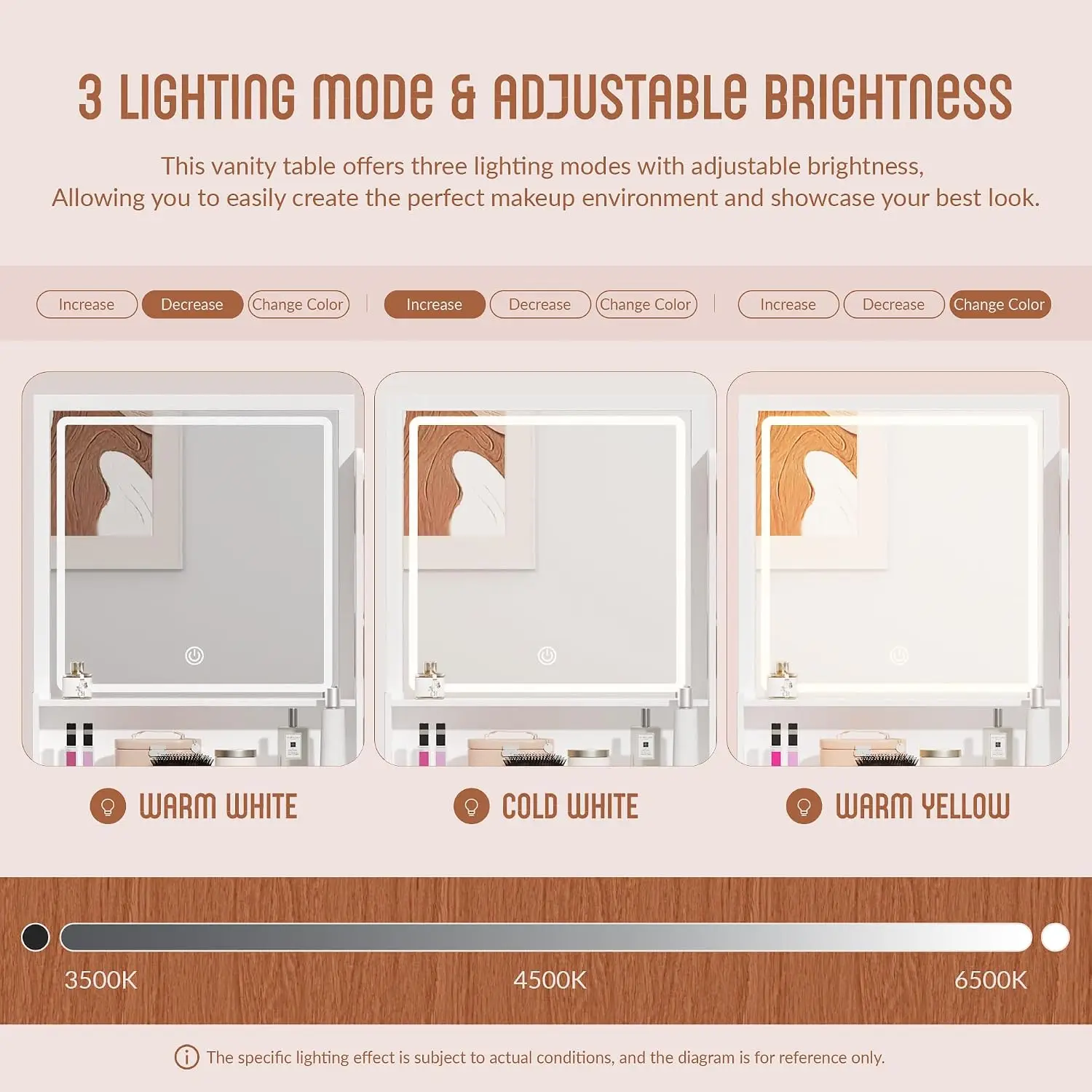 โต๊ะเครื่องแป้งพร้อมไฟและกระจก - Dressing Table Vanity With Lighted Mirror บทวิจารณ์และราคา