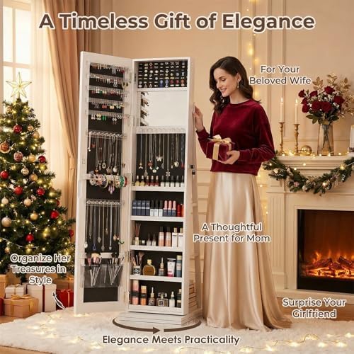 360 °   ตู้เก็บเครื่องประดับแบ - Full Length Mirror Jewelry Armoire บทวิจารณ์และราคา