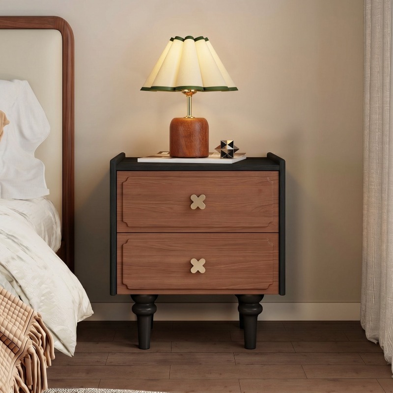 เฟอร์นิเจอร์บ้าน โต๊ะข้างเตียง - Solid Wood Nightstand 2 Drawers บทวิจารณ์และราคา