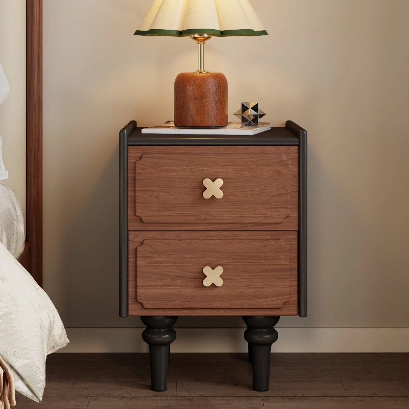 เฟอร์นิเจอร์บ้าน โต๊ะข้างเตียง - Solid Wood Nightstand 2 Drawers บทวิจารณ์และราคา