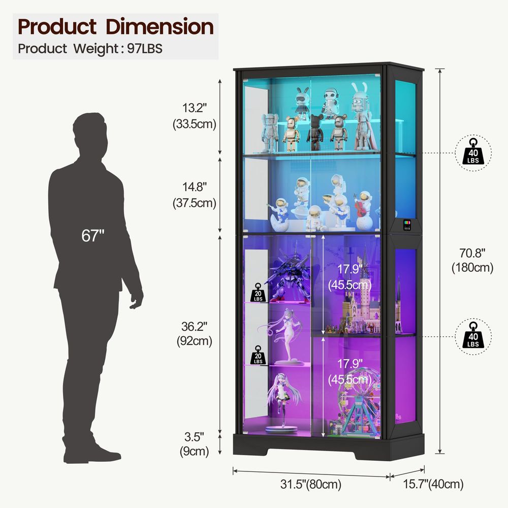 ตู้โชว์มุมโค้งพร้อมไฟ ตู้เก็บข - Storage บทวิจารณ์และราคา