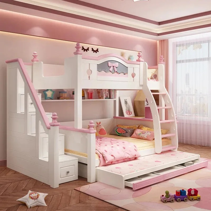 เฟอร์นิเจอร์ห้องนอนเด็ก เตียงส - Bunk Bed With Stairs And Slide บทวิจารณ์และราคา