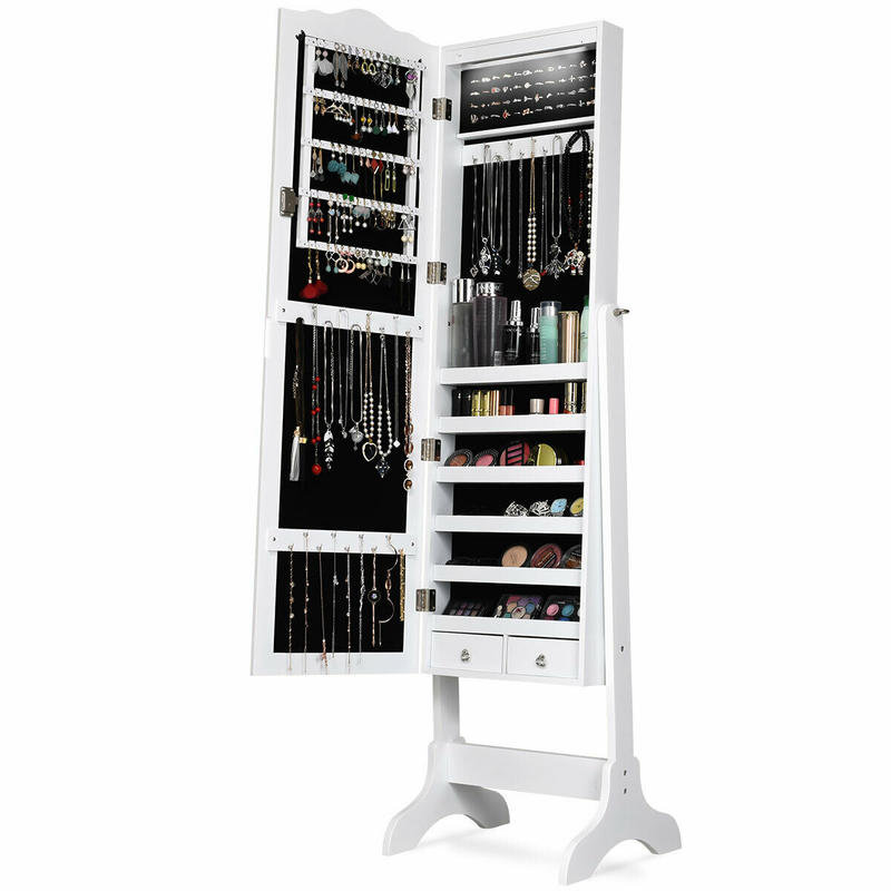 ตู้เก็บเครื่องประดับ LED 14 ดว - Full Length Mirror Jewelry Armoire บทวิจารณ์และราคา