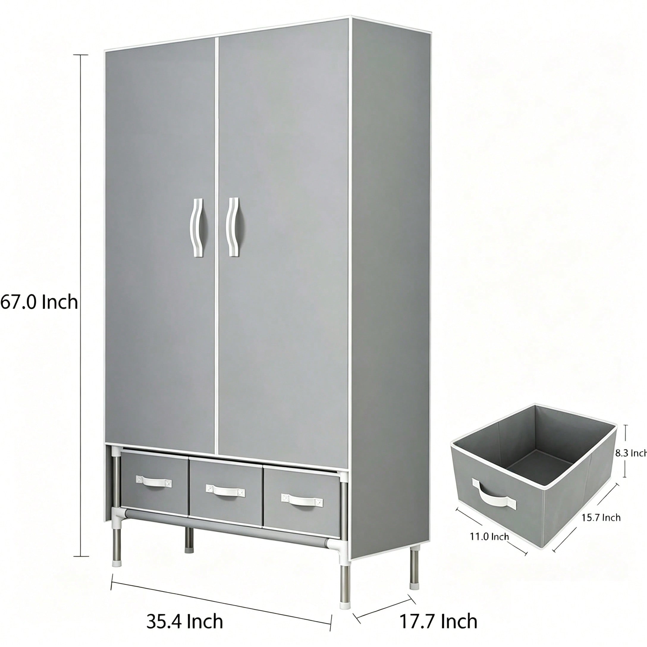 ตู้เสื้อผ้าแบบพกพา ขนาด 57.48  - Wardrobe Closet Portable Fabric Cover บทวิจารณ์และราคา