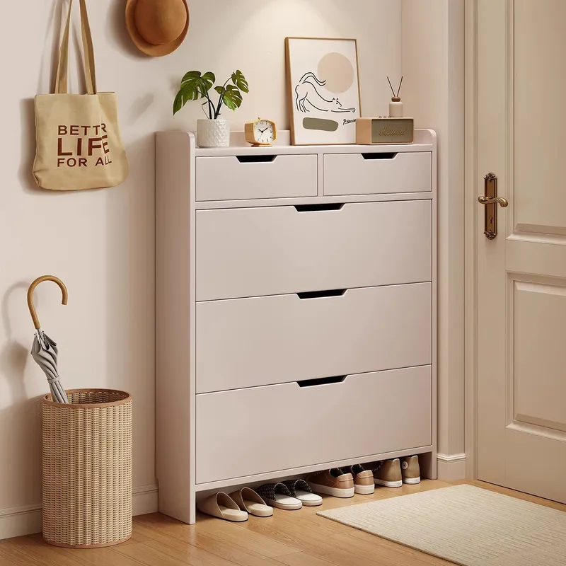 ตู้เก็บรองเท้าไม้เนื้อแข็ง ลึก - Shoe Rack Cabinet Narrow Entryway บทวิจารณ์และราคา