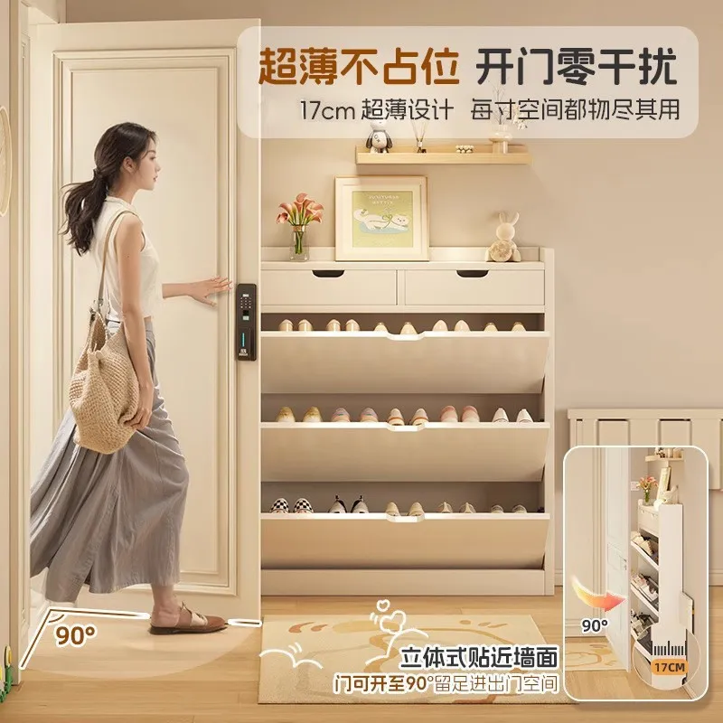 ตู้เก็บรองเท้าไม้เนื้อแข็ง ลึก - Shoe Rack Cabinet Narrow Entryway บทวิจารณ์และราคา