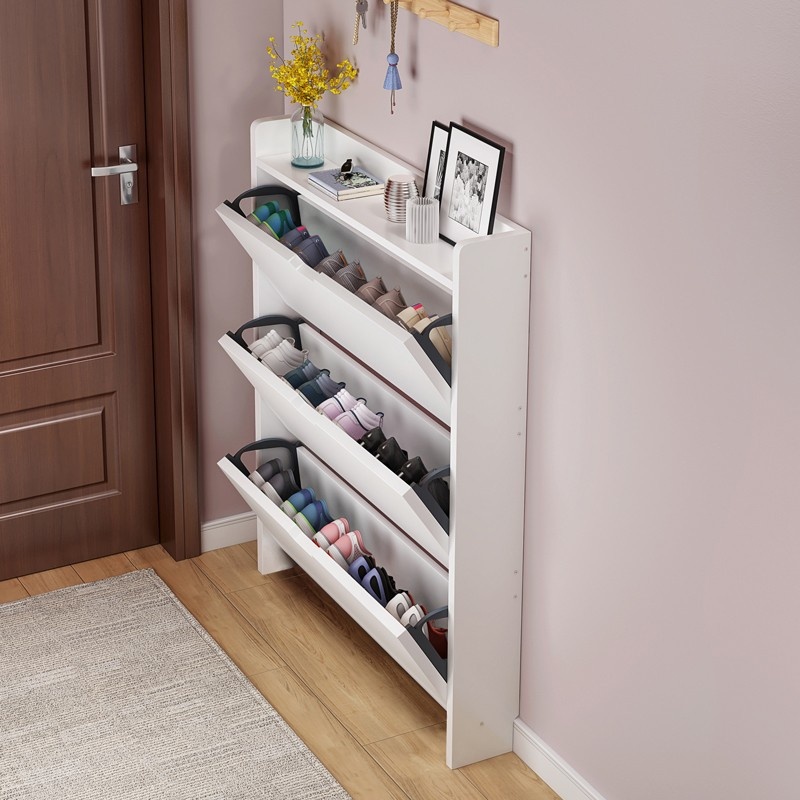 ตู้เก็บรองเท้าไม้ 2 ชั้น พร้อม - Shoe Rack Cabinet Narrow Entryway บทวิจารณ์และราคา