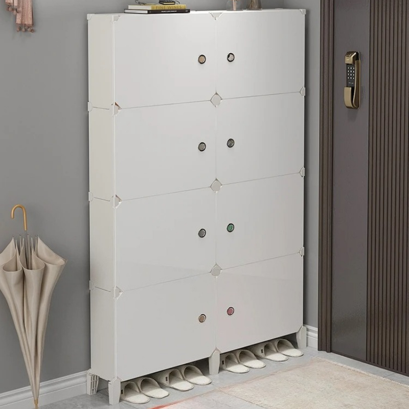 ‌ ชั้นวางรองเท้าไม่มีสว่านเหนื - Shoe Rack Cabinet Narrow Entryway บทวิจารณ์และราคา