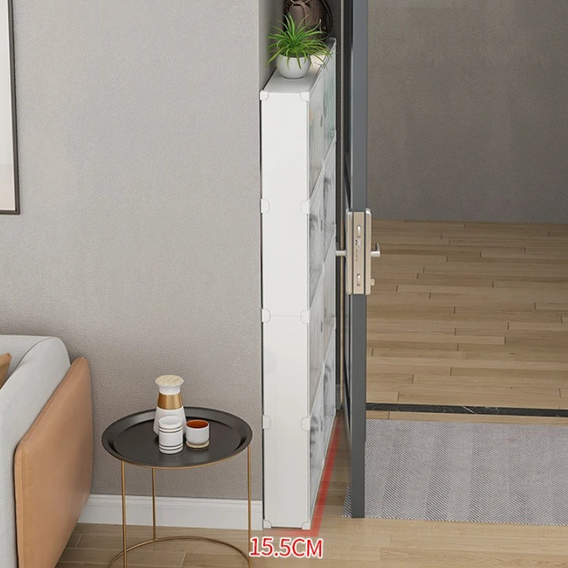 ‌ ชั้นวางรองเท้าไม่มีสว่านเหนื - Shoe Rack Cabinet Narrow Entryway บทวิจารณ์และราคา