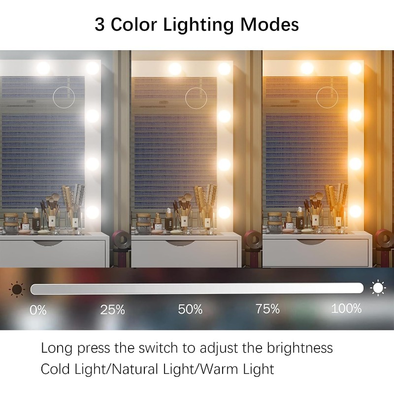 โต๊ะเครื่องแป้ง Yanosaku พร้อม - Dressing Table Vanity With Lighted Mirror บทวิจารณ์และราคา