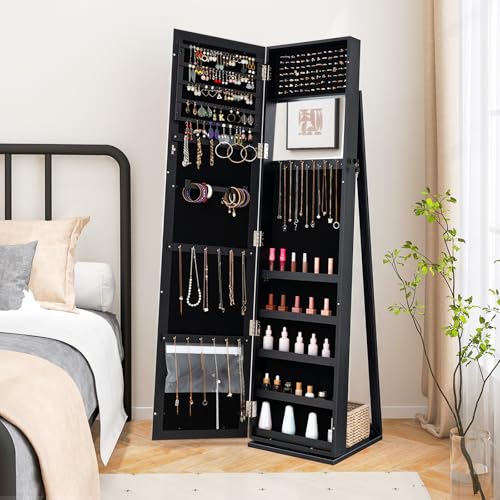 ตู้เก็บเครื่องประดับพร้อมกระจก - Full Length Mirror Jewelry Armoire บทวิจารณ์และราคา