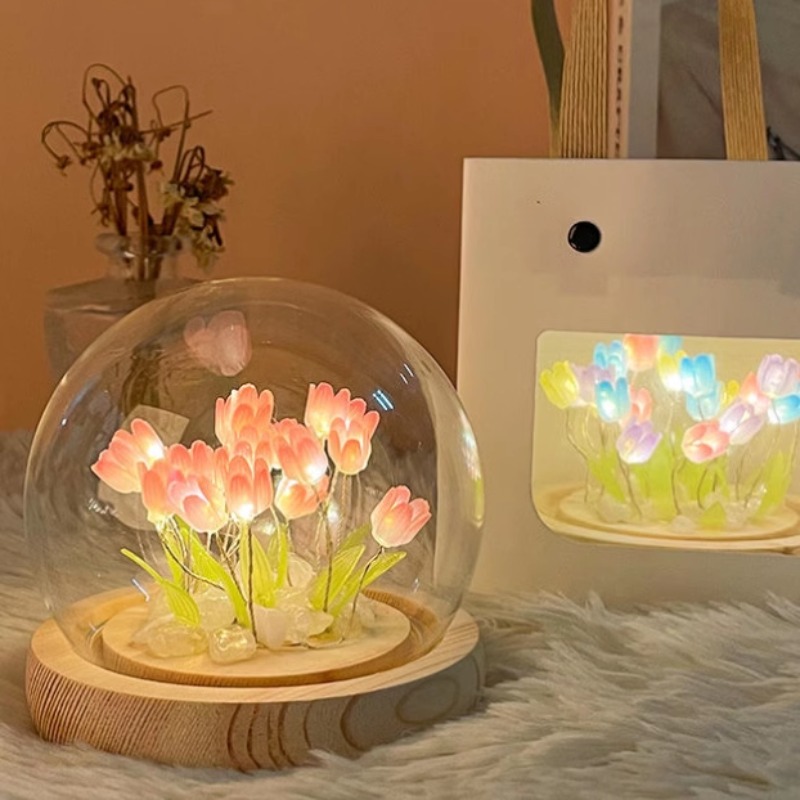 LED DIY Handmade Mini TULIP Ni - Floating Nightstand With Led Light บทวิจารณ์และราคา
