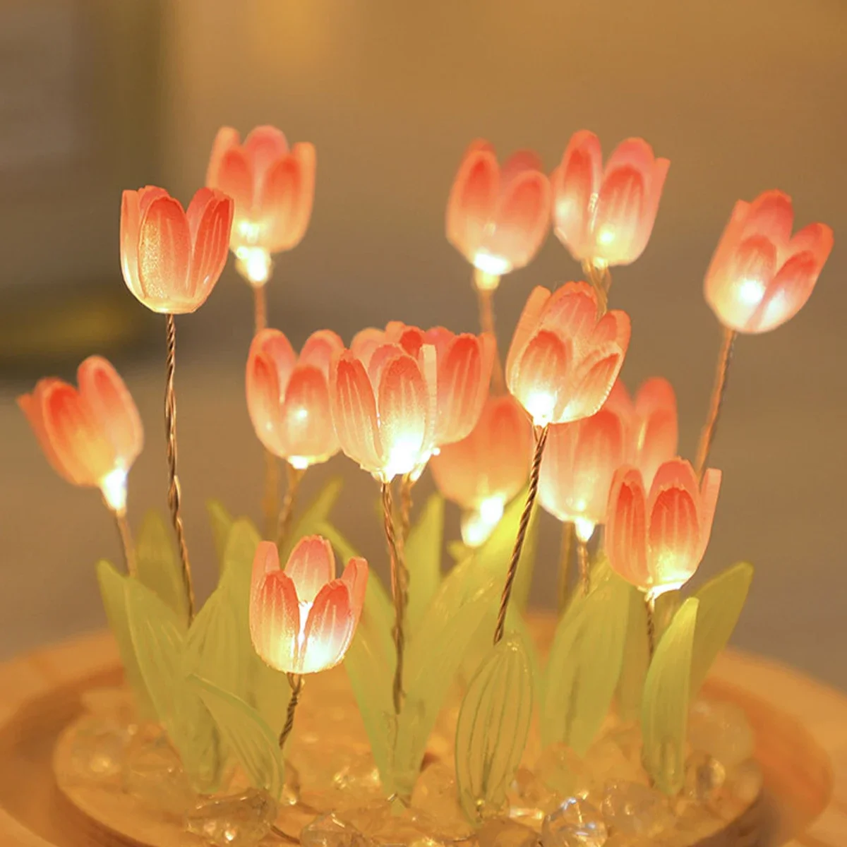 LED DIY Handmade Mini TULIP Ni - Floating Nightstand With Led Light บทวิจารณ์และราคา