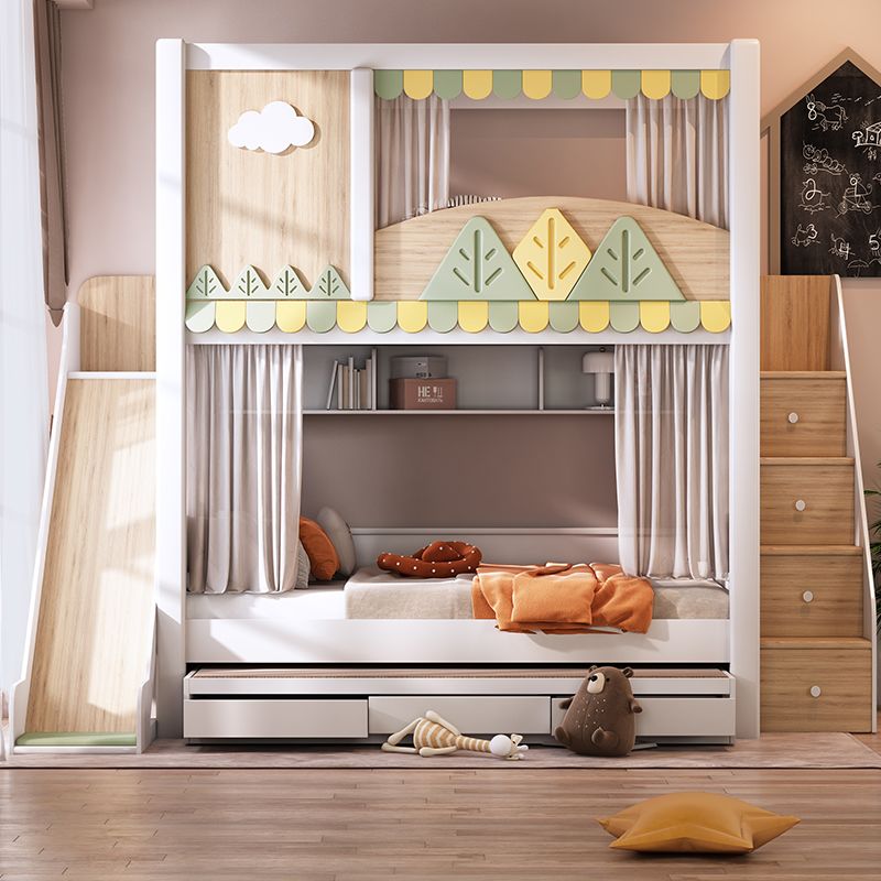 เตียงสองชั้นสำหรับเด็กธีมธรรมช - Bunk Bed With Stairs And Slide บทวิจารณ์และราคา