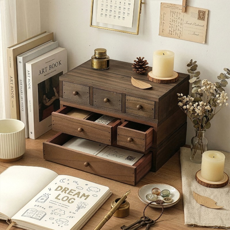 กล่องเก็บของบนโต๊ะทำงานไม้ ชั้ - Storage บทวิจารณ์และราคา