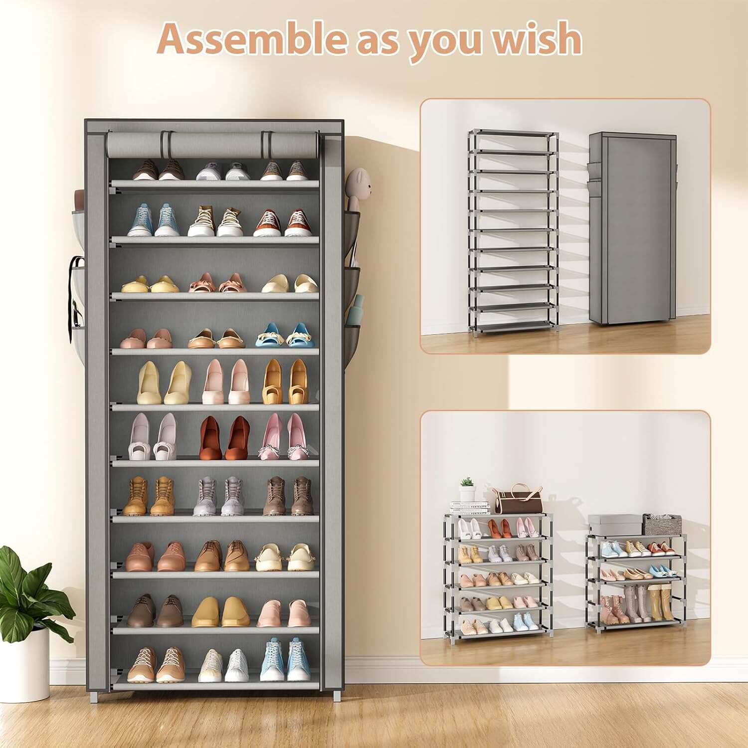 ชั้นวางรองเท้าทรงสูงแบบประหยัด - Shoe Rack Cabinet Narrow Entryway บทวิจารณ์และราคา