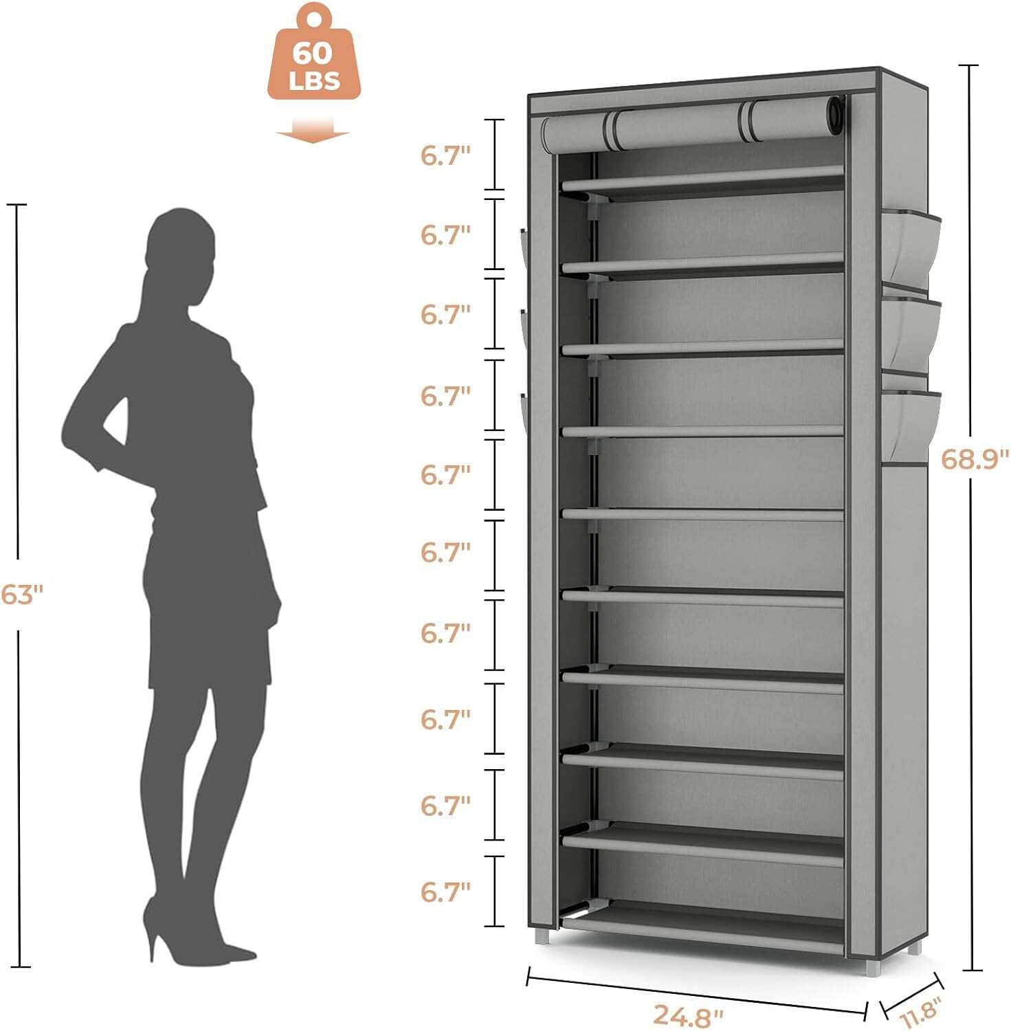 ชั้นวางรองเท้าทรงสูงแบบประหยัด - Shoe Rack Cabinet Narrow Entryway บทวิจารณ์และราคา